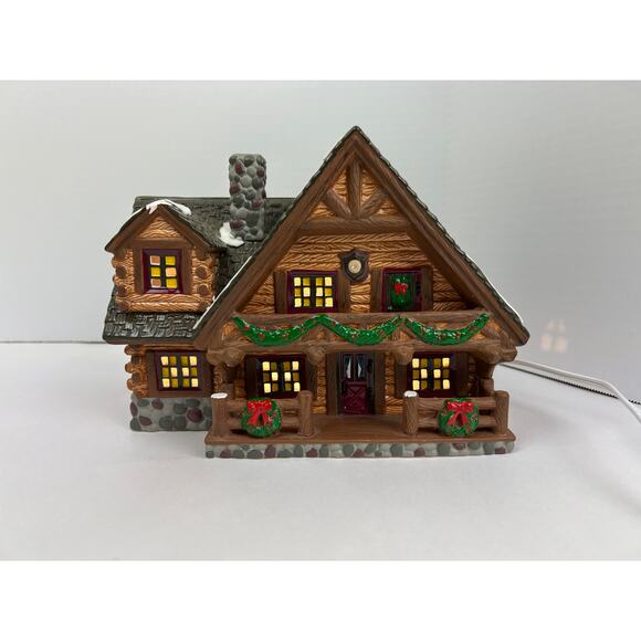 Department 56 Snow Village Hunting Lodge Lighted Building with Box - Picture 2 of 11